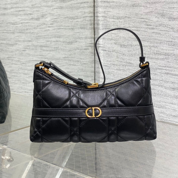 MISS CARO CIGALE MINI 24 TASCHE AUS SCHWARZEM MACROCANNAGE-LAMMLEDER