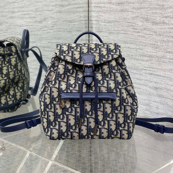 ブルー オブリーク モノグラム ジャカード バックパック 19
