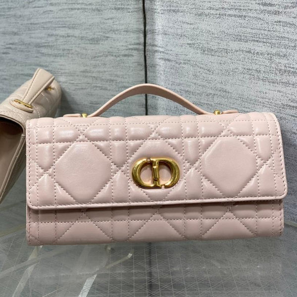 MISS CARO TOP HANDLE POUCH 24 AUS HELLROSA MACROCANNAGE LAMMLEDER