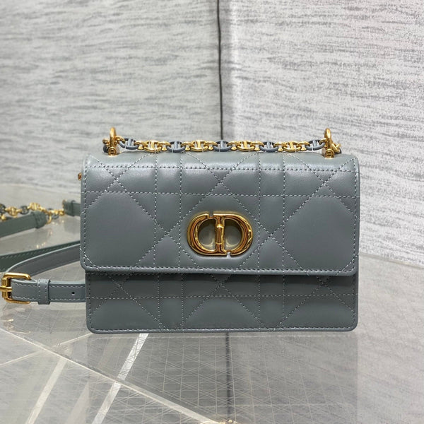 MISS CARO MINI BAG 17 AUS OSLO GRAUEM MACROCANNAGE-LAMMLEDER