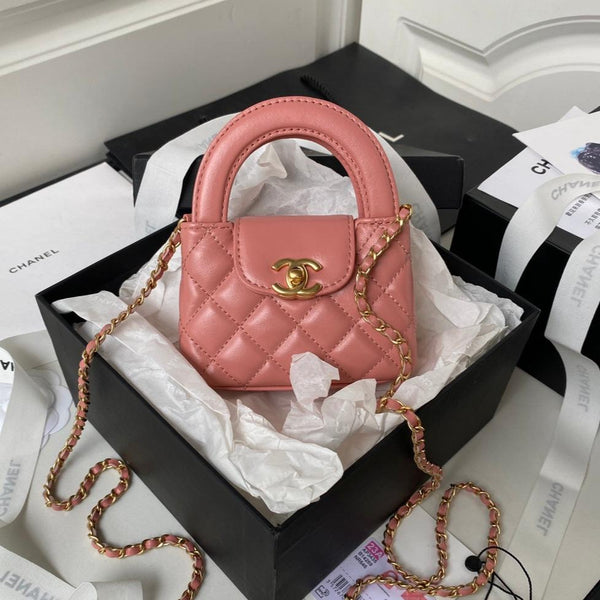CC KELLY MINI SHOPPING BAG 12 AUS DUNKELROSA KALBSLEDER