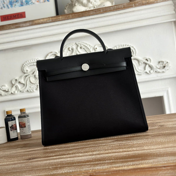 ZIP CABINE 31 TASCHE AUS SCHWARZEM CANVAS UND KALBSLEDER