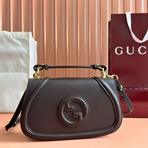 BLONDIE GROSSE HANDTASCHE 32 AUS DUNKELBRAUNEM KALBSLEDER