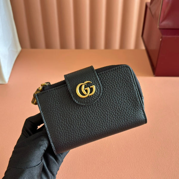 GG 25S マーモント ウォレット 13インチ ブラック カーフスキン ゴールド金具
