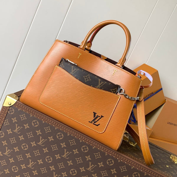 MARELLE TOTE BB BAG 30 AUS BRONZEBRAUNEM EPI-GRAIN-RINDSLEDER