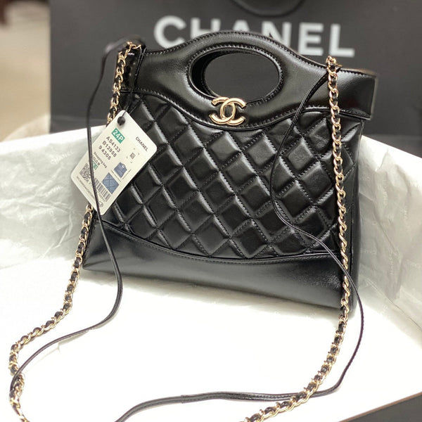 CC MINI 23 SHOPPINGTASCHE AUS SCHWARZEM KALBSLEDER
