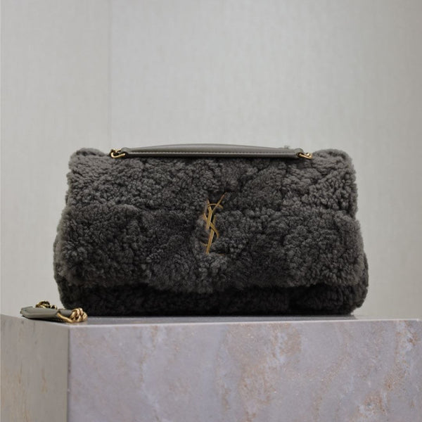 JAMIE BAG 25 AUS DUNKELGRAUER LAMMWOLLE