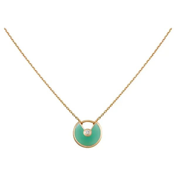 ˇStella JewelryˇAMULETTE GOLD MALACHIT HALSKETTE