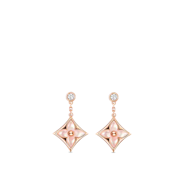 ˇStella JewelryˇDOPPELSTERN-ROTGOLD-MOP-OHRRINGE