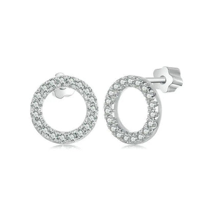 ˇStella JewelryˇForever Clear Moissanite Circle Round Stud Earrings