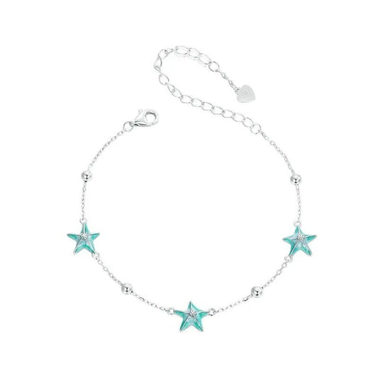 ˇStella JewelryˇGradient Blue-green Starfish Link Chain Bracelets
