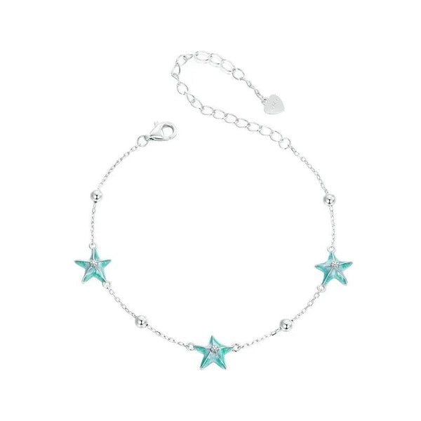 ˇStella JewelryˇBlau-grüne Seestern-Gliederkettenarmbänder mit Farbverlauf