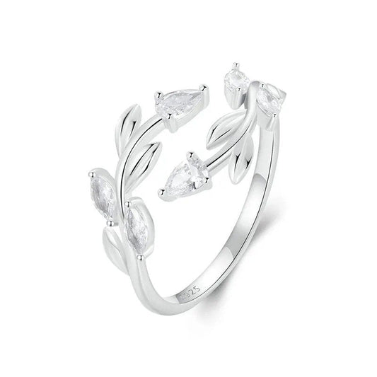 ˇStella JewelryˇSimple Leaf Adjustable Ring Lucky Leaves Statement