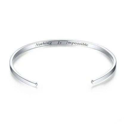 ˇStella JewelryˇEngrave Courage Bangle Nothing is impossible Fashion