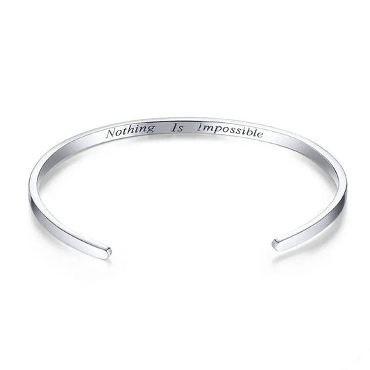 ˇStella JewelryˇEngrave Courage Bangle Nothing is impossible Fashion