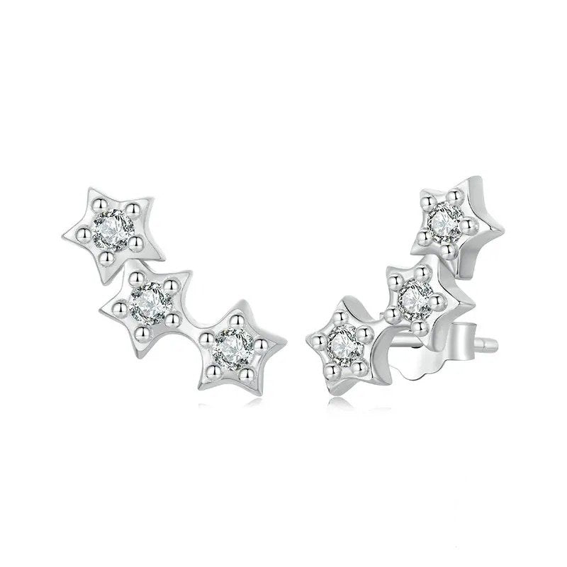 ˇStella JewelryˇSilver Tiny Star Earrings Studs Teen Girls