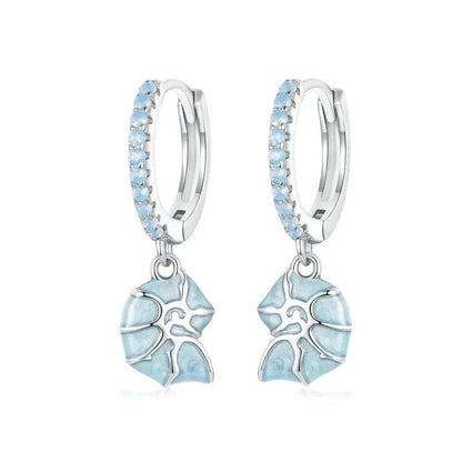 ˇStella JewelryˇBlue Conch Ear Buckles Sea Shell Drop Hypoallergenic Earrings