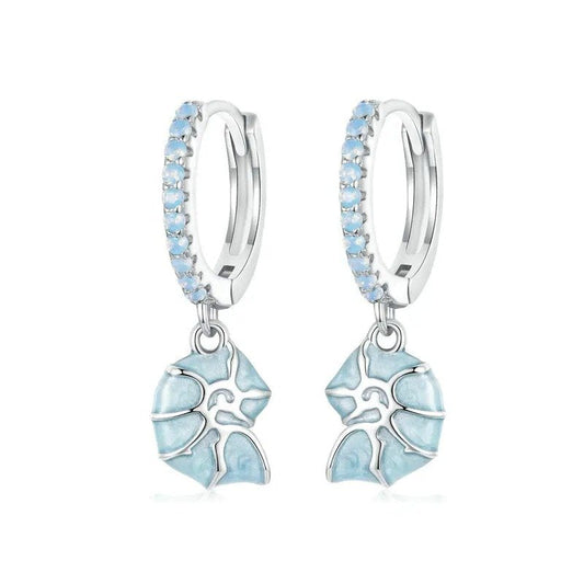 ˇStella JewelryˇBlue Conch Ear Buckles Sea Shell Drop Hypoallergenic Earrings