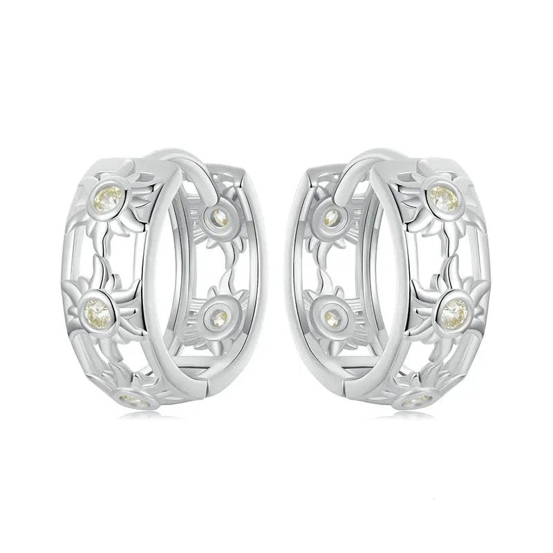 ˇStella JewelryˇWhite Gold Plated Inifinite Love Hoop Earring