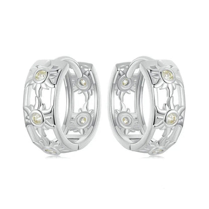 ˇStella JewelryˇWhite Gold Plated Inifinite Love Hoop Earring