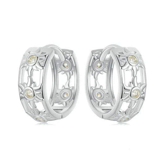 ˇStella JewelryˇWhite Gold Plated Inifinite Love Hoop Earring