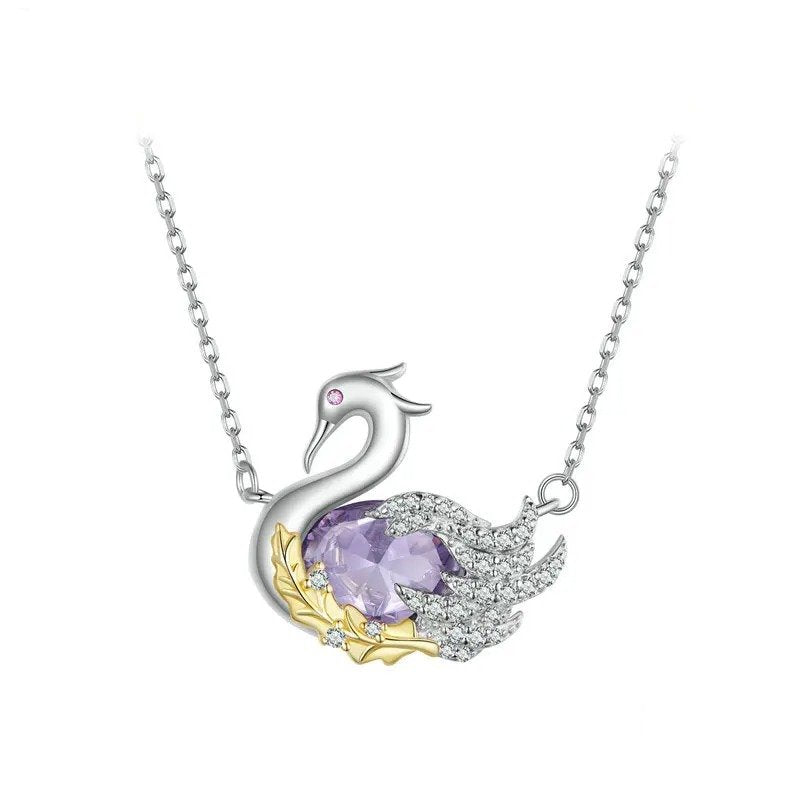 ˇStella JewelryˇCute Swan Pendant Necklace for Women