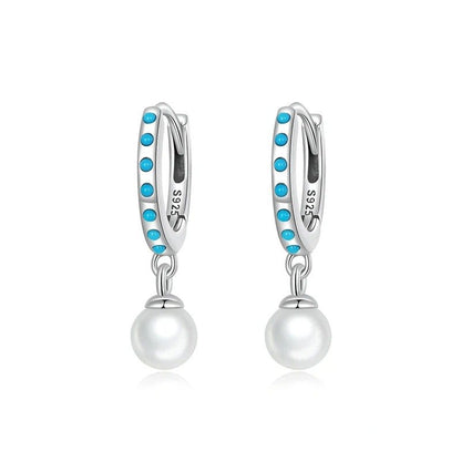 ˇStella JewelryˇTurquoise Pendent Shell Bead Drop Earrings