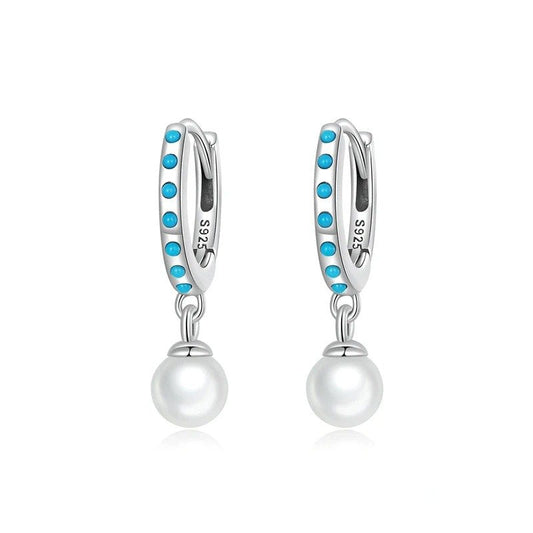 ˇStella JewelryˇTurquoise Pendent Shell Bead Drop Earrings