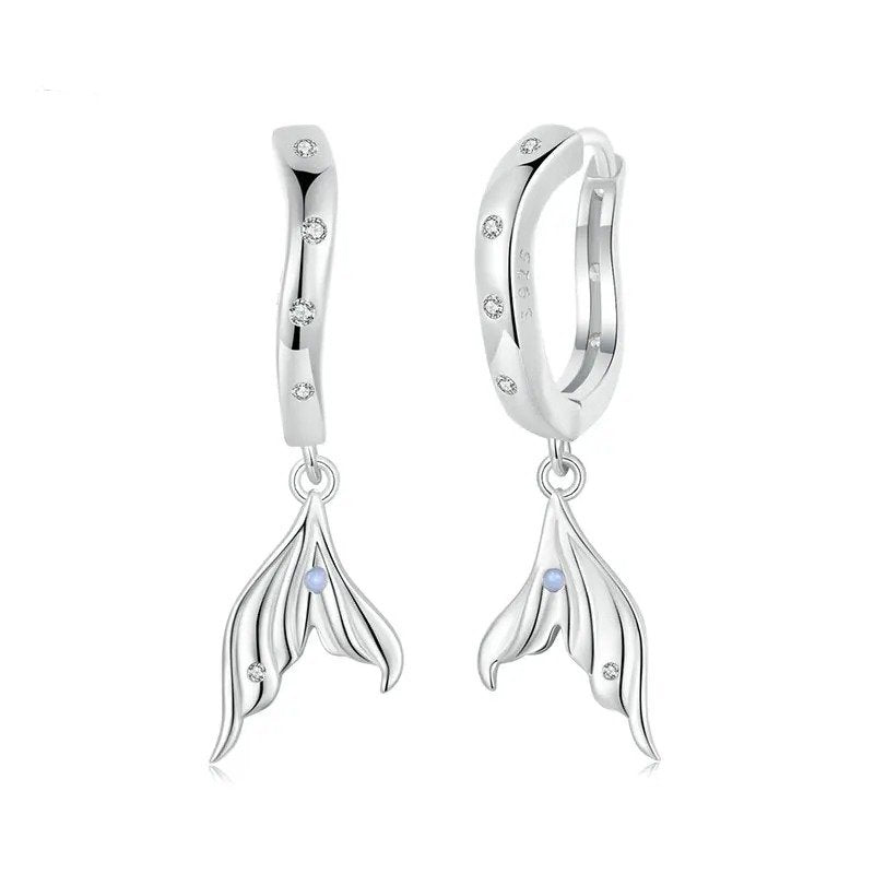ˇStella JewelryˇDainty Gold Plated Earring Hypoallergenic Fish Tail Earring