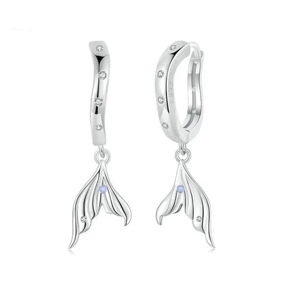 ˇStella JewelryˇDainty Gold Plated Earring Hypoallergenic Fish Tail Earring