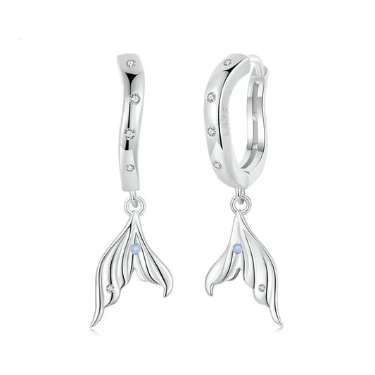 ˇStella JewelryˇDainty Gold Plated Earring Hypoallergenic Fish Tail Earring