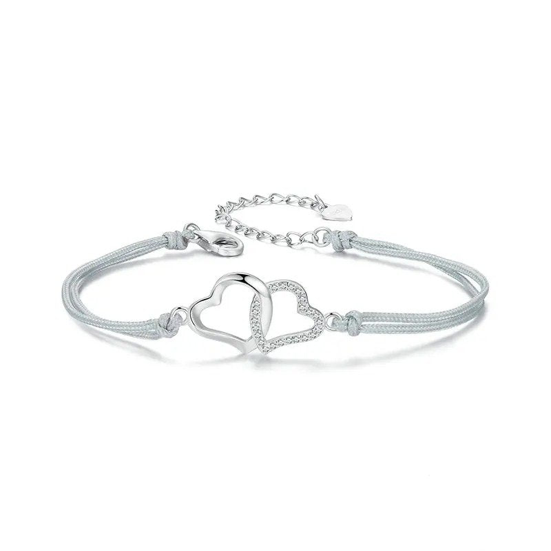 ˇStella JewelryˇDainty Gray Rope Link Chain Bracelet for Women Teen Girls