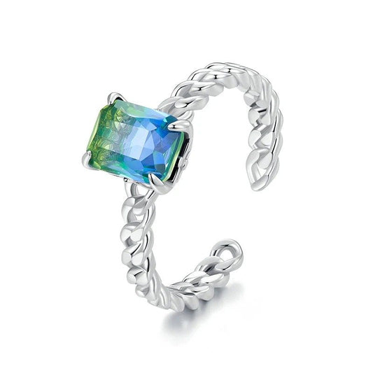 ˇStella JewelryˇBlue and Green Tourmaline Adjustable Ring