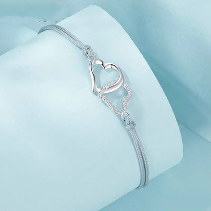 ˇStella JewelryˇDainty Gray Rope Link Chain Bracelet for Women Teen Girls
