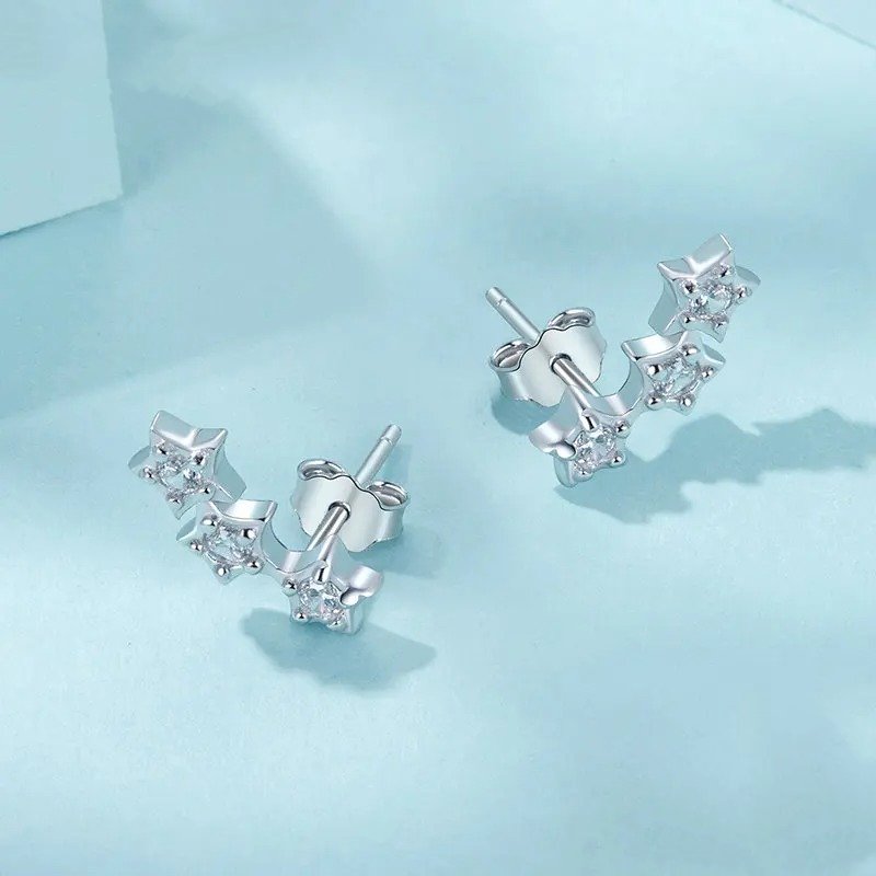 ˇStella JewelryˇSilver Tiny Star Earrings Studs Teen Girls
