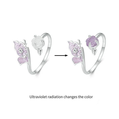 ˇStella JewelryˇPurple Magenta Enamel Butterfly Opening Ring