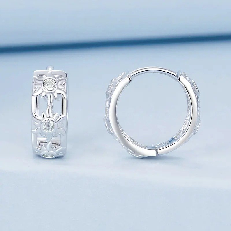 ˇStella JewelryˇWhite Gold Plated Inifinite Love Hoop Earring