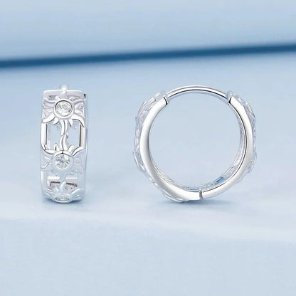 ˇStella JewelryˇWhite Gold Plated Inifinite Love Hoop Earring