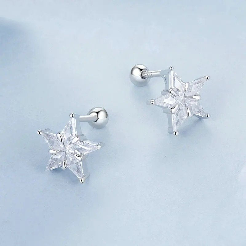 ˇStella JewelryˇPlatinum Plated Cubic Zirconia Earrings