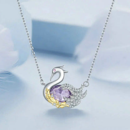 ˇStella JewelryˇCute Swan Pendant Necklace for Women