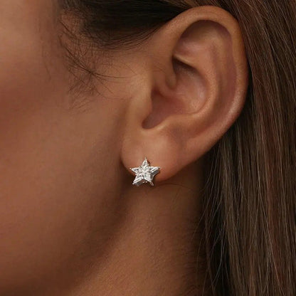 ˇStella JewelryˇPlatinum Plated Cubic Zirconia Earrings