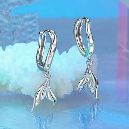 ˇStella JewelryˇDainty Gold Plated Earring Hypoallergenic Fish Tail Earring