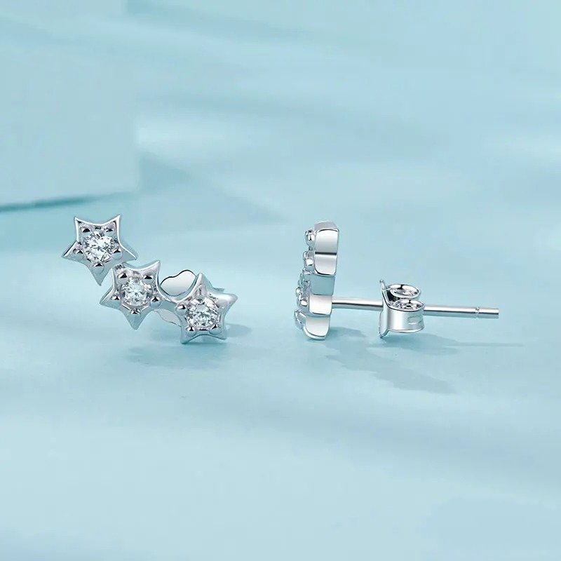 ˇStella JewelryˇSilver Tiny Star Earrings Studs Teen Girls