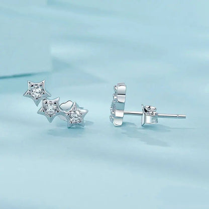 ˇStella JewelryˇSilver Tiny Star Earrings Studs Teen Girls