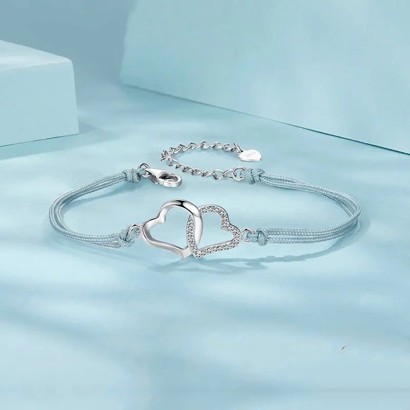 ˇStella JewelryˇDainty Gray Rope Link Chain Bracelet for Women Teen Girls