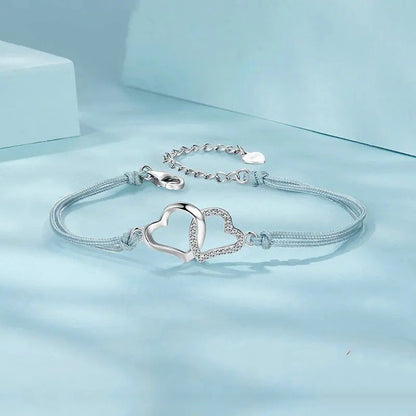 ˇStella JewelryˇDainty Gray Rope Link Chain Bracelet for Women Teen Girls