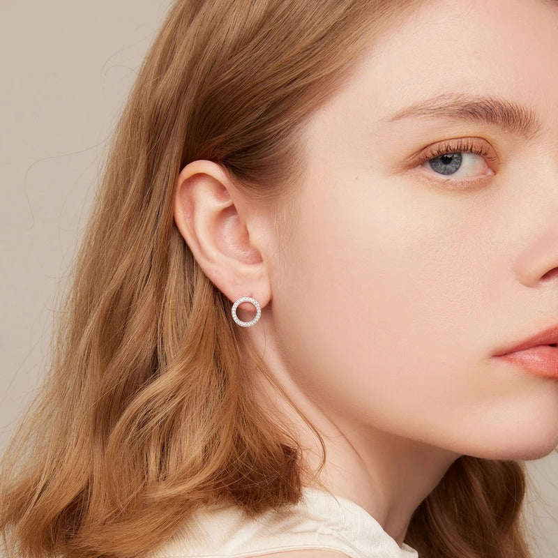 ˇStella JewelryˇForever Clear Moissanite Circle Round Stud Earrings