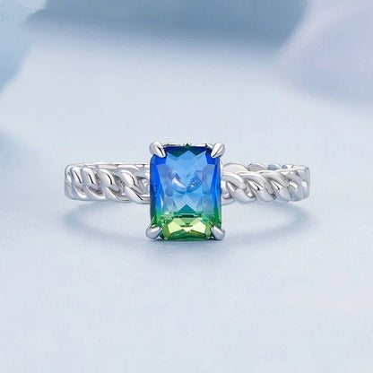 ˇStella JewelryˇBlue and Green Tourmaline Adjustable Ring