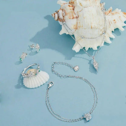 ˇStella JewelryˇBlue Seashell Link Chain Bracelets