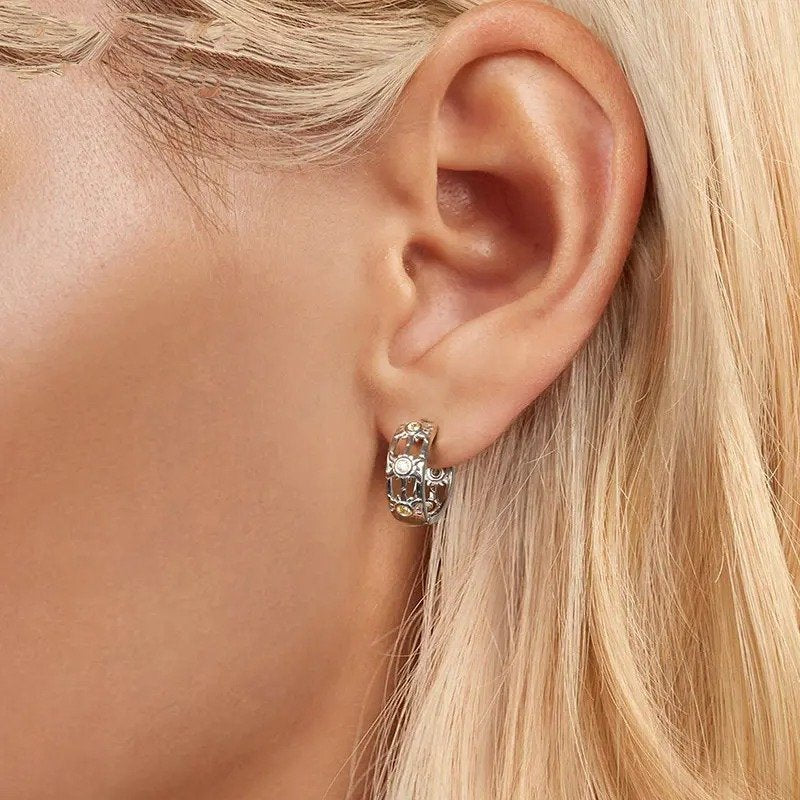 ˇStella JewelryˇWhite Gold Plated Inifinite Love Hoop Earring